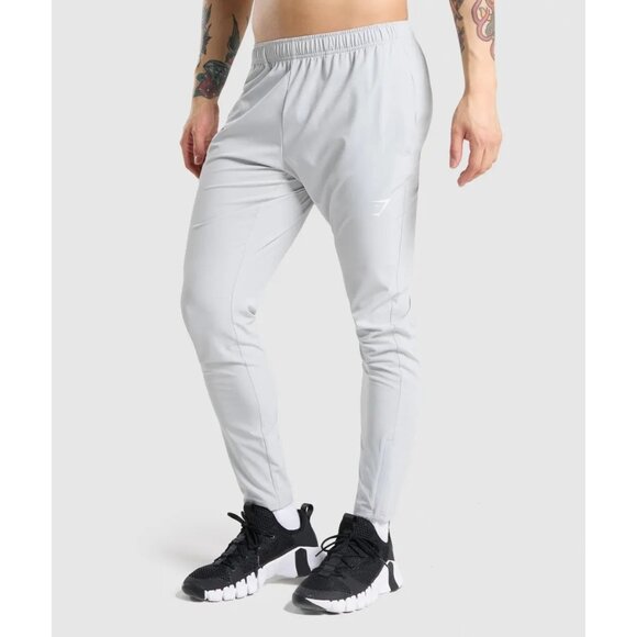 Gymshark Mens Lightweight Grey Joggers With Elastic Waist & Pockets - Picture 1 of 8